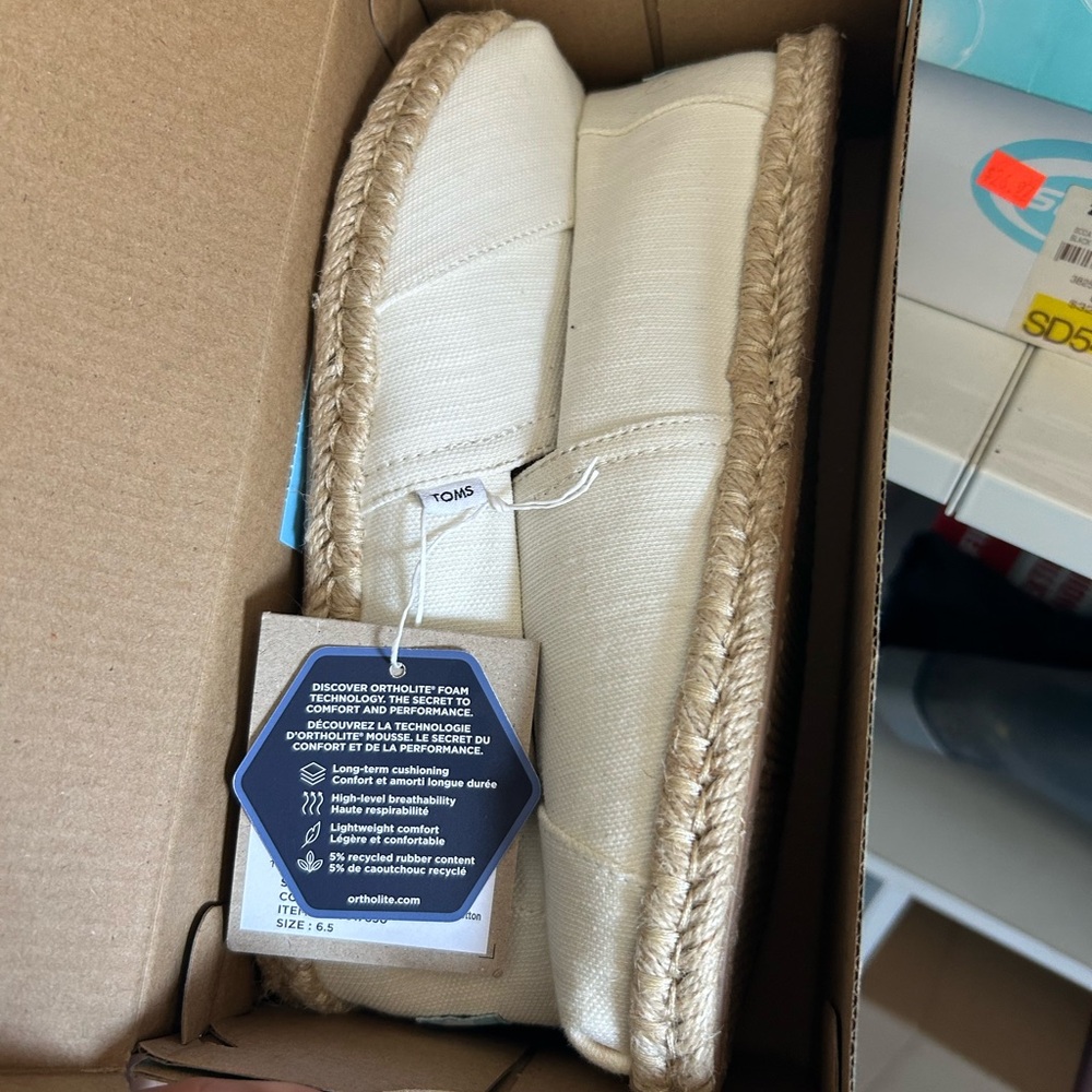 Toms Off-White Espadrille Slip-Ons